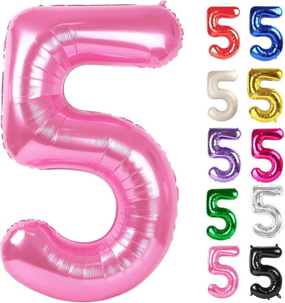 Pink Number 5 Balloon 40 Inch by IWERP