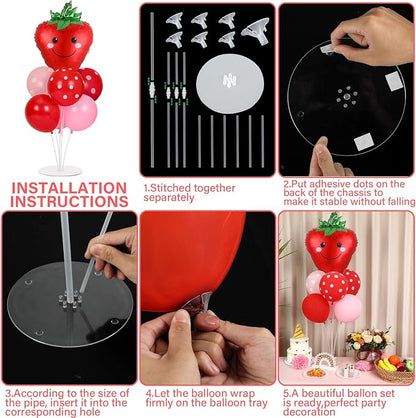 4 Sets Strawberry Party Balloon Stand Kits - Image 3
