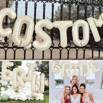 TONIFUL 40 Inch Large Cream White Letter X Balloons Giant Alphabet Letter - Image 6