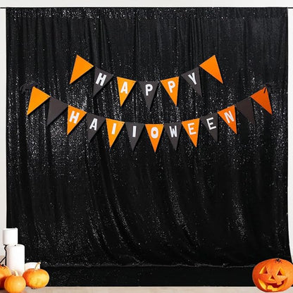 SquarePie 4x8ft Black Sequin Backdrop, High Density Non-Transparent Glitter - Image 2