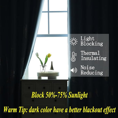 Sky Blue Blackout Curtains for Bedroom 72 Inches Long, Thermal Insulated Energy - Image 6