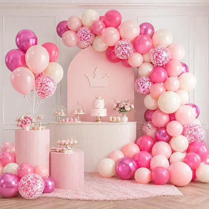 Shades of Pink Balloons 12 Inch, Hot Pearl Light Pastel Baby Dark Bright Pink - Image 8