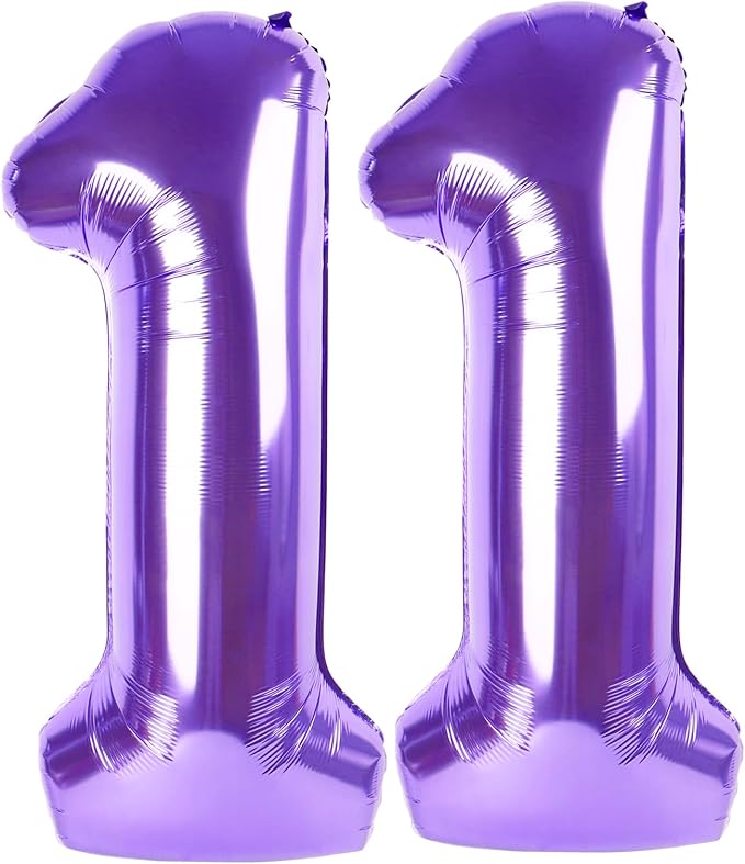 11 Balloon - Purple Birthday Number Balloons, 40 Inch Decorations Men Women | by ALPHADELTAPI