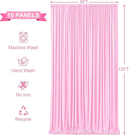 10 Panels Pink Backdrop Curtains - Image 6
