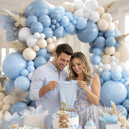450Pcs Dusty Blue White Sand Balloons Garland Arch Kit - Image 5