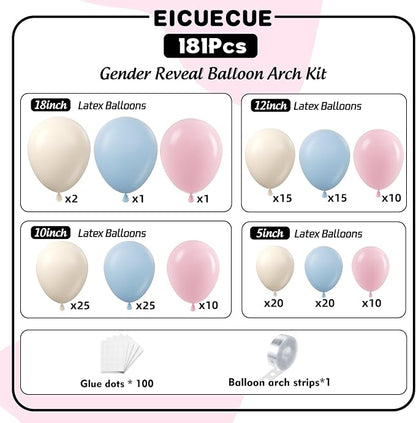 Gender Reveal Balloons Garland Arch Kit 154Pcs - Image 2
