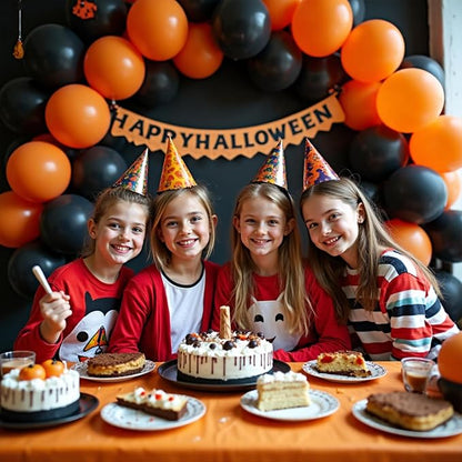 Black and Orange Balloons Garland Arch Kit - Image 6