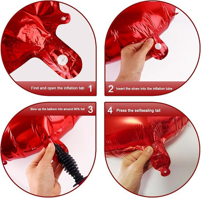 Red Number 2 Balloon 40 inch, Balloon numbers party supplies, deco photo shoot - Image 3