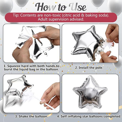 30 Pcs Mini Star Self Inflatable Balloons Bulk - Image 2