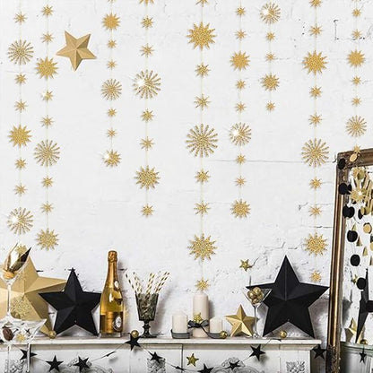 pinkblume Gold Star Party Decorations Kit Sparking Twinkle Star Garland Glitter - Image 4