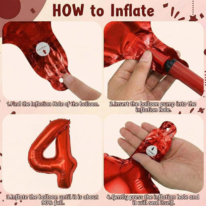 Red Number 14 Balloon 40 Inch, Foil Numeral - Image 5