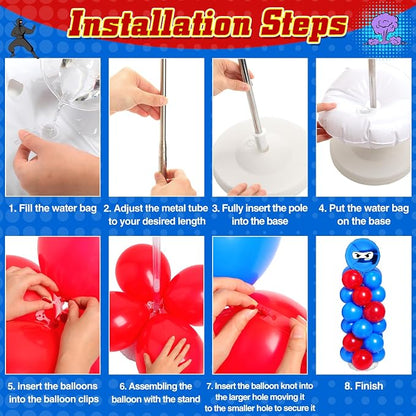 Arrowbash 2 Sets Ninja Party Decorations Ninja Adjustable Balloon Column Stand - Image 3