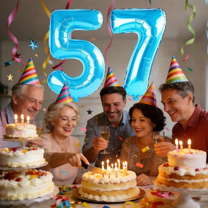40 Inch Number 57 Balloons for 57th Birthday Party Decorations, 0-100 Jewelry - Image 2