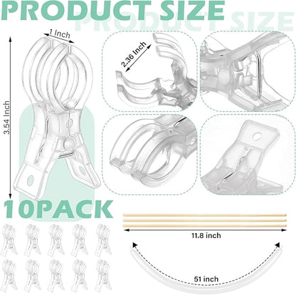 10 Pack Large Balloon Arch Clips Plastic Transparent Backdrop Spring Clamps 3.5 - Image 2