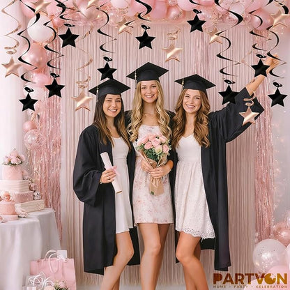 Rose Gold Black Hanging Swirl Decorations - Image 2