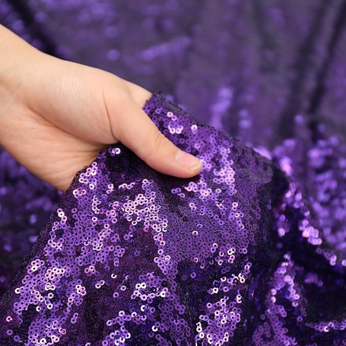 Poise3EHome Purple Sequin Backdrop, 6Ft x 8Ft Glitter Photography Background - Image 2
