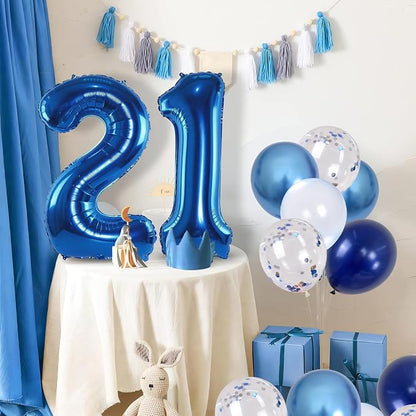 Foil Number Balloons 21, Self Inflating Big 21 Balloon Number - Image 6