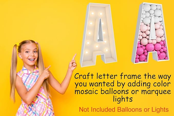 3FT Tall Mosaic Balloon Frame Letters Big Marquee Light Up LettersDIY Kit - Image 5