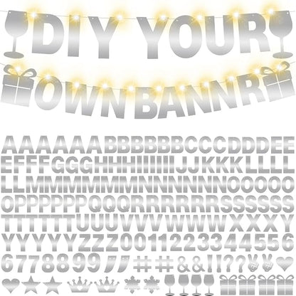 175Pcs DIY Glitter Customizable Banner Kit Happy Birthday Letters Banner Winter by WELITTCON