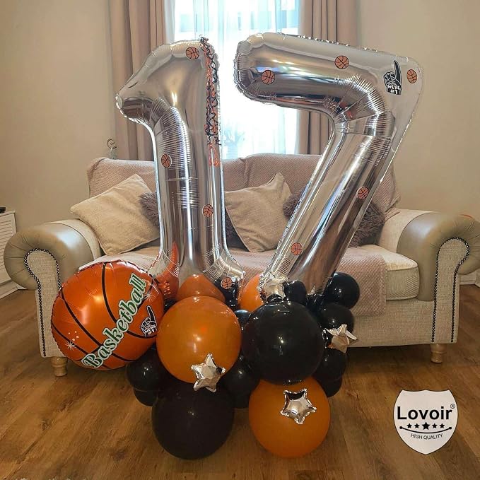 Silver 17 Number Balloons, 40 Inch Giant Number 17 Balloons Foil Mylar Helium - Image 5