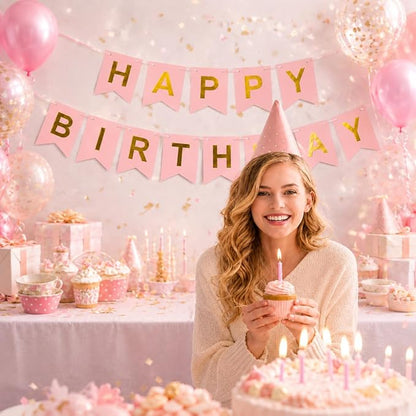 Pink Happy Birthday Banner Sign - Image 7