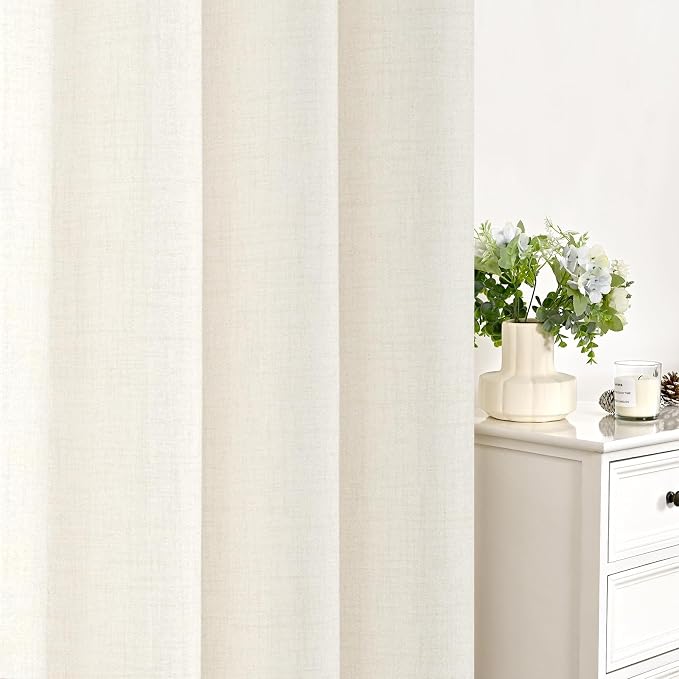 YoungsTex Ivory Linen Curtains 80 Inch Length - Image 7