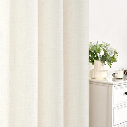 YoungsTex Ivory Linen Curtains 80 Inch Length - Image 7