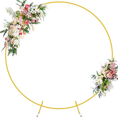 Round Backdrop Stand 6.6FT Gold Metal Circle Balloon Arch Frame | Metal Circle by Wokceer