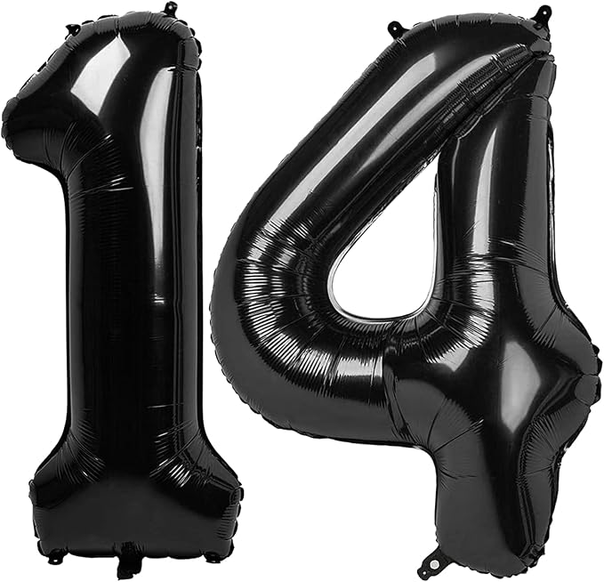 14 Balloon - Black Birthday Number Balloons, 40 Inch Decorations Men Women | by ALPHADELTAPI