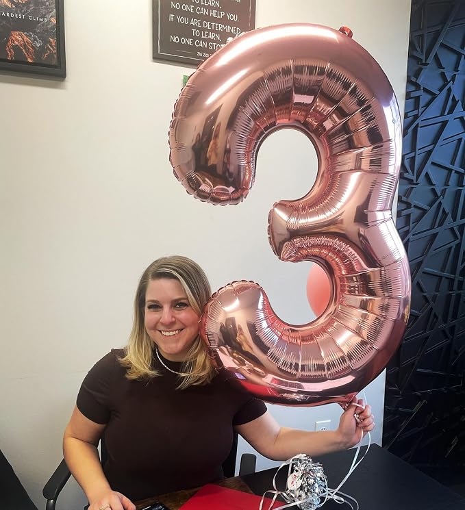 Rose Gold 3 Balloon - Image 9