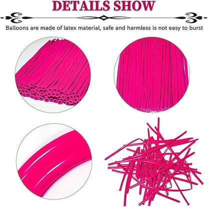 Hot Pink Long Balloons Premium 260 Twisting Balloons Animals Magic - Image 2