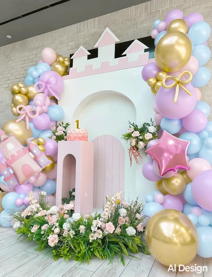 Princess Balloon Garland Arch Kit, Crown Star Foil, - Image 6