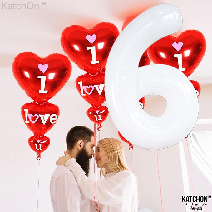 KatchOn White Number 6 Balloon 40 Inch | 6th Birthday balloon - Image 5