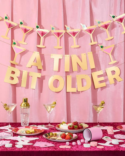 xo, Fetti Martini 3D Pop Up Gold Foil Banner - 5ft | Birthday Bach Decor | - Image 7