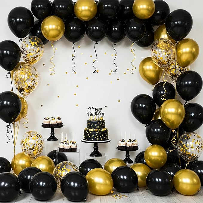 TONIFUL 500 Yards Black and Gold Curling Ribbon Balloon String | Balloon - Image 5