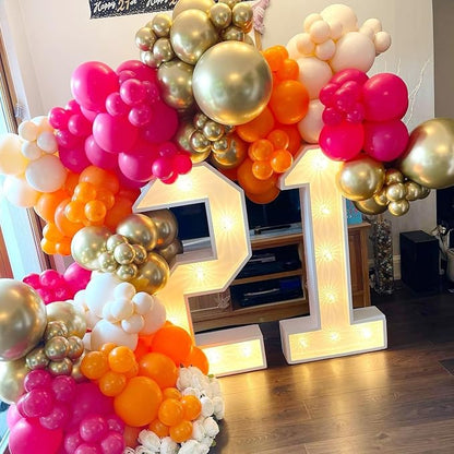 Pink and Orange Balloon Garland Arch Kit - Image 6