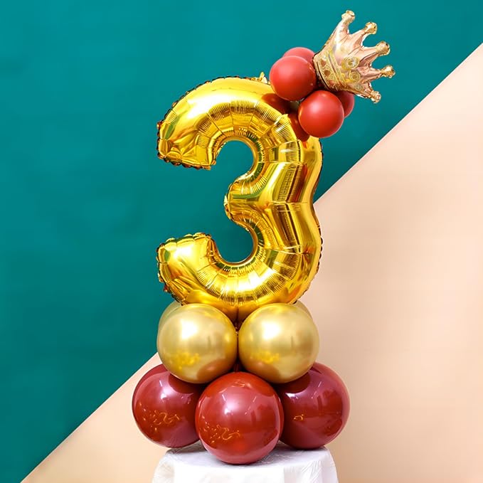 40 Inch Gold Number Balloons, Helium Mylar Foil Number Balloons - Image 3