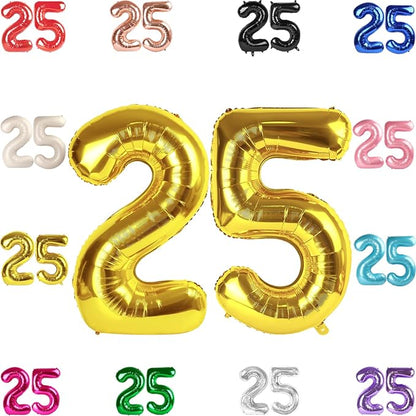 Gold Number 25 Balloon 40 Inch by IWERP