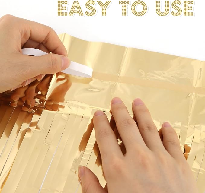 2 Pack Fringe Curtains Foil Shiny Fringe Backdrop Tinsel Door Streamers Foil - Image 4