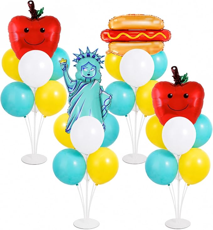 4 Sets New York Party Decorations Balloons Stand Kit by Afniimyapt