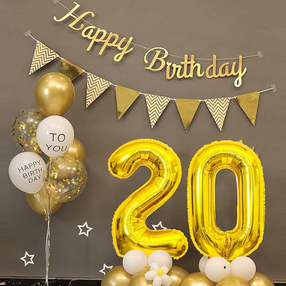 Gold Number Balloons Birthday Balloons - Image 5