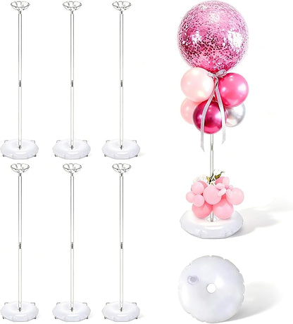 Aneco 6 Pieces Clear Acrylic Balloon Stand Set 23.6 Inches Height Balloon by Aneco