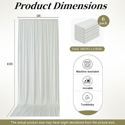30ftx15ft Ivory Backdrop Curtains - Image 6