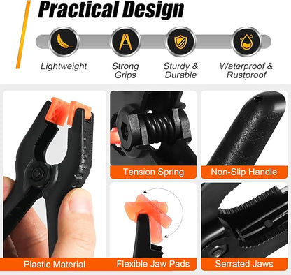 RELBRO Spring Clamps, 3 Sizes Plastic Clips, Heavy Duty, 4.5 Inch, 3.5 Inch - Image 4