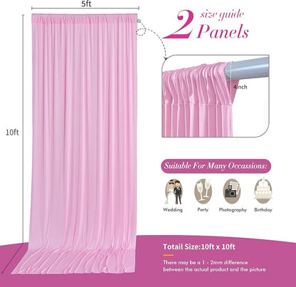 10 ft x 10 ft Pink Backdrop Curtains - Image 4