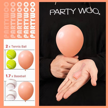 PartyWoo Peach Balloons 50pcs Pastel Light Orange Color 5 Inch | Balloons - Image 3