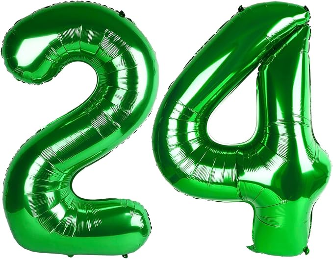 Number Balloons 24 Balloon Dark Green by Enyeopd