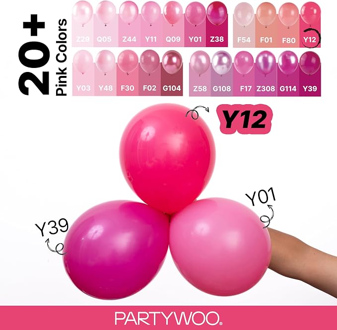 PartyWoo Hot Pink Balloons 123pcs Magenta Fuchsia Color 18 12 10 5 Inch | 18 12 - Image 4