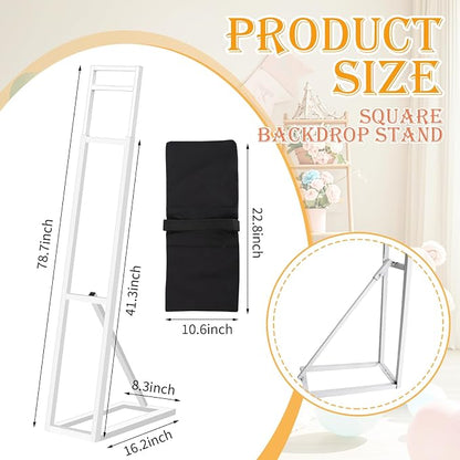 3 Pack White Wedding Backdrop Stand, Adjustable Metal Arch - Image 2