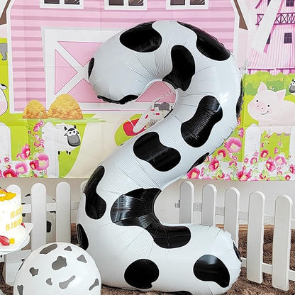Cow Print Number 0 Balloon, Large 40 Inch Cow Number Birthday Balloons | Helium - Image 2